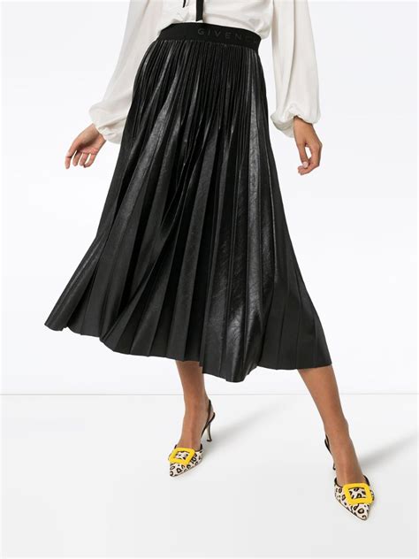 Shop Givenchy Pleated Midi Skirt 